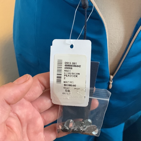 Marchesa Notte High Low Gown Peacock sz 2 NWT - Picture 9 of 11